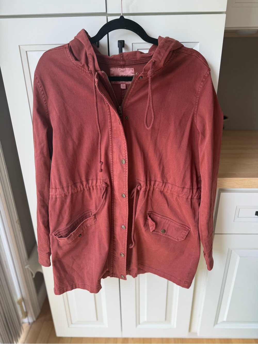 Lucky Brand Rust Red Hooded Utility Jacket